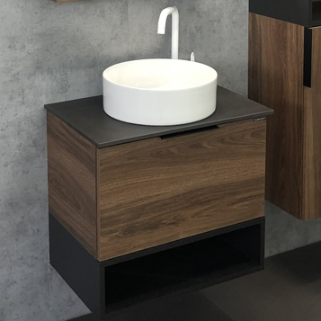 Приобрести сomforty тумба со столешницей и раковиной "штутгарт-60" дуб тёмно-коричневый с отверстием под смеситель №12