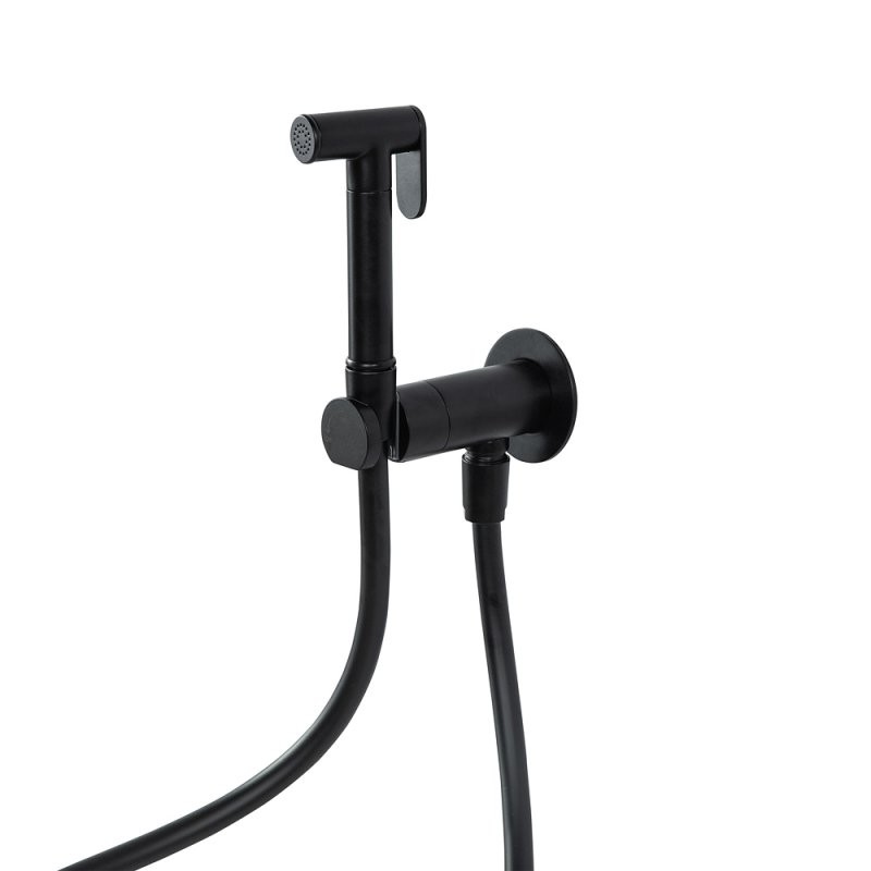 Приобрести cezares смеситель с гигиеническим душем leaf, черный матовый leaf-dif-nop