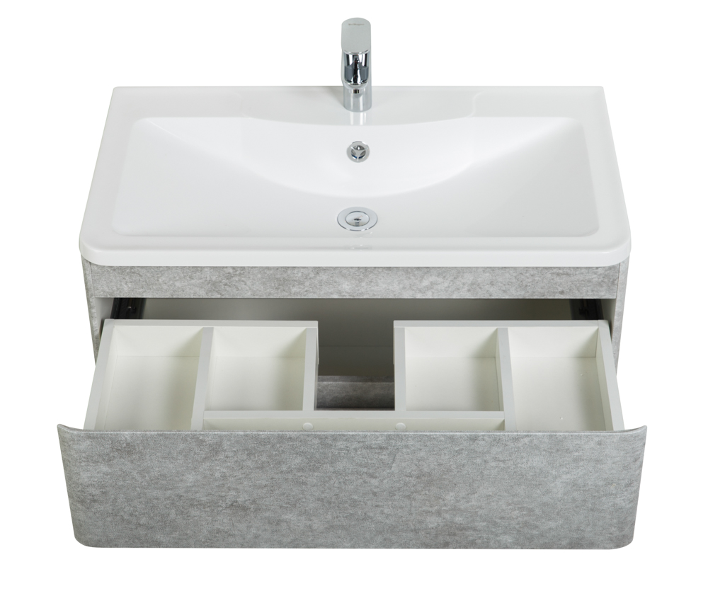 Приобрести belbagno тумба с раковиной albano 100 см, подвесная cemento verona grigio, белая раковина