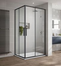 Vincea Душевое ограждение Slim-U 80х100 см, прозрачное, черное VSS-2SU8010CLB