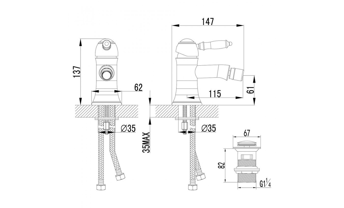 Приобрести lemark смеситель для биде villa, бронза lm4808b