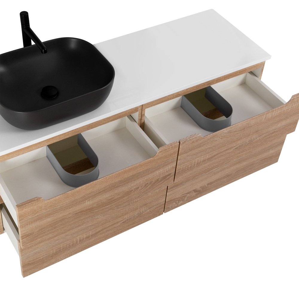 Приобрести belbagno тумба со столешницей etna 120 см, подвесная rovere bianco, раковина слева