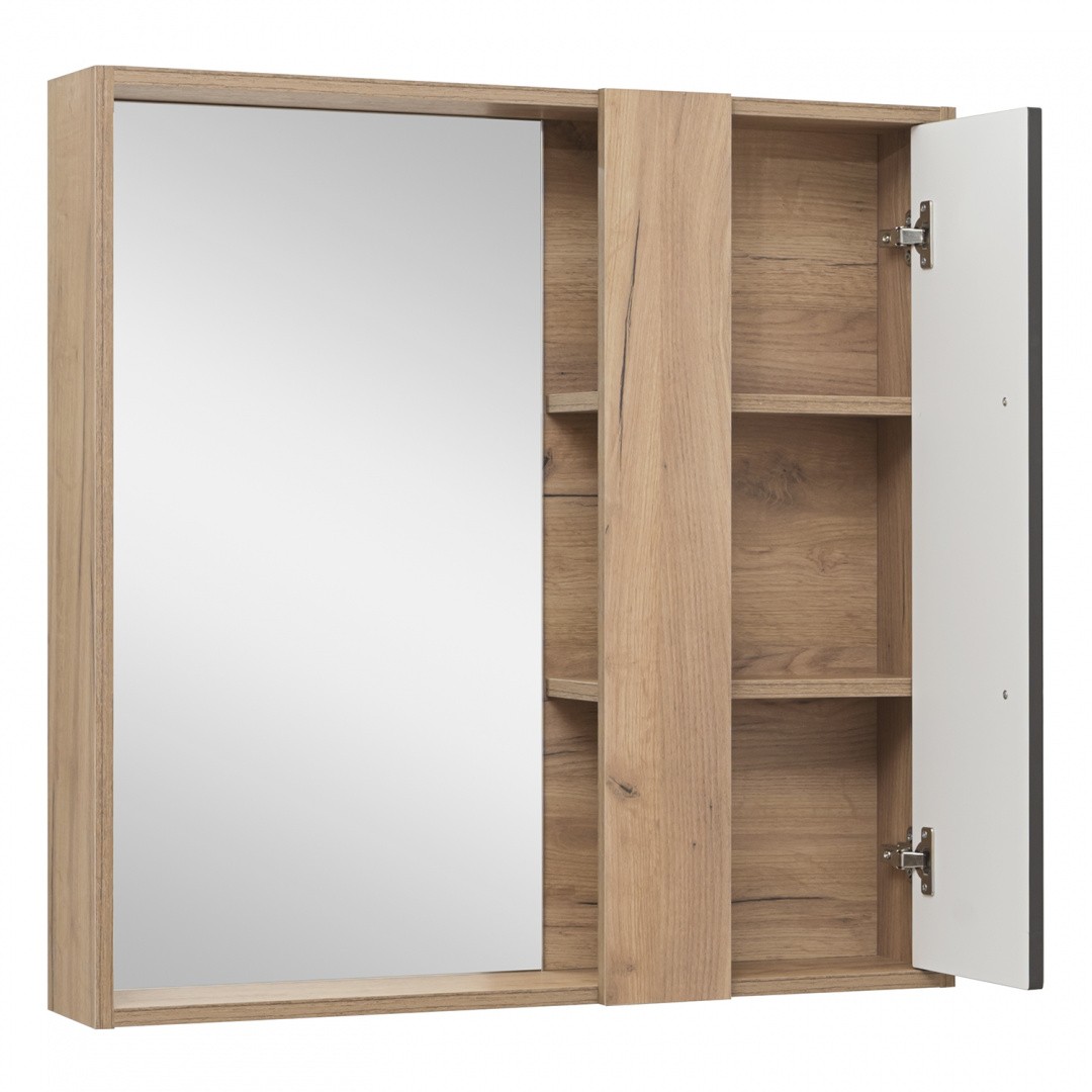Приобрести зеркало шкаф melbourne 80 см. дуб/серый