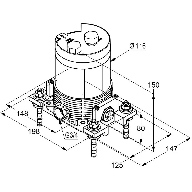 Приобрести kludi встраиваемый блок для напольных смесителей для ванны и душа, арт. 88088
