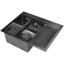 Gerhans Кухонная мойка 58х48 см, левосторонняя, графит