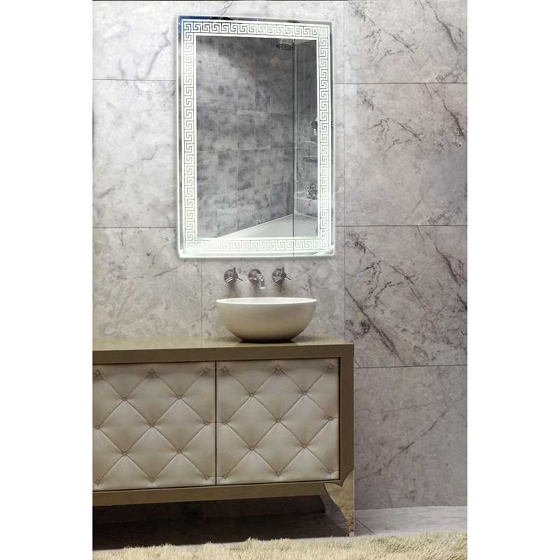 Приобрести continent зеркало с подсветкой apollo 70х90 см, сенсорный включатель, белое