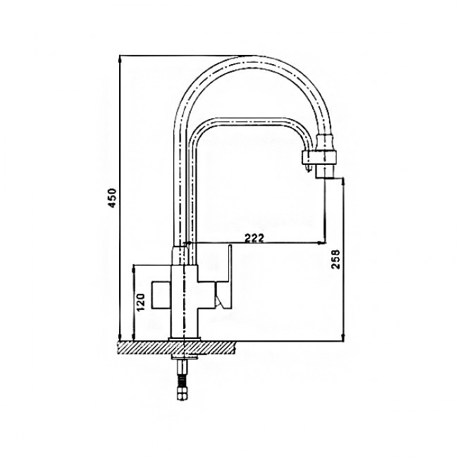 Приобрести gappo смеситель для кухни g4398-4 с фильтром и гибким изливом, хром\серый 91562