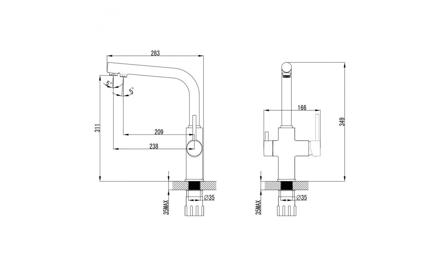 Приобрести lemark смеситель для кухни comfort с подключением к фильтру, хром lm3060c