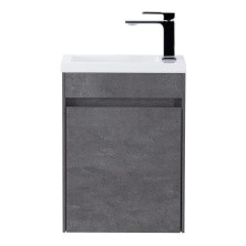 BelBagno Тумба с раковиной PIETRA MINI 40 см, подвесная с дверью 40-L Stucco Cemento, белая раковина