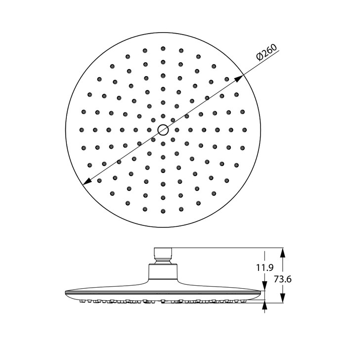 Приобрести iddis верхний душ 26х26см, круглый, хром 200swrpi64