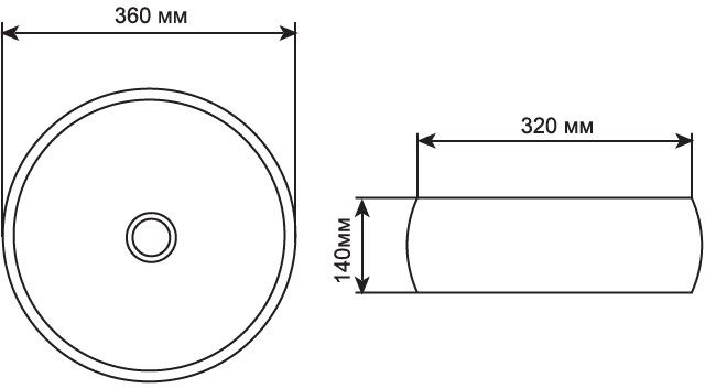 Приобрести aquanet раковина round-1-mb 36х36 см, черный матовый