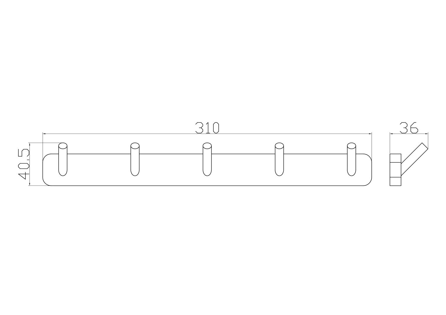 Приобрести вешалка с 5 крючками для ванной wonzon & woghand still, хром (ww-6655)