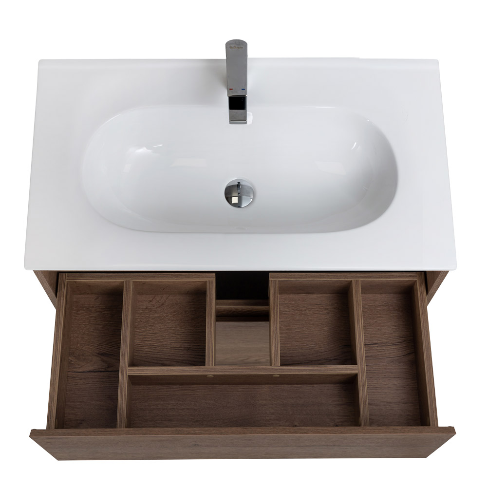 Приобрести belbagno тумба с раковиной kraft 80 см, напольнаяная rovere tabacco, раковина lov-800-lvb белая