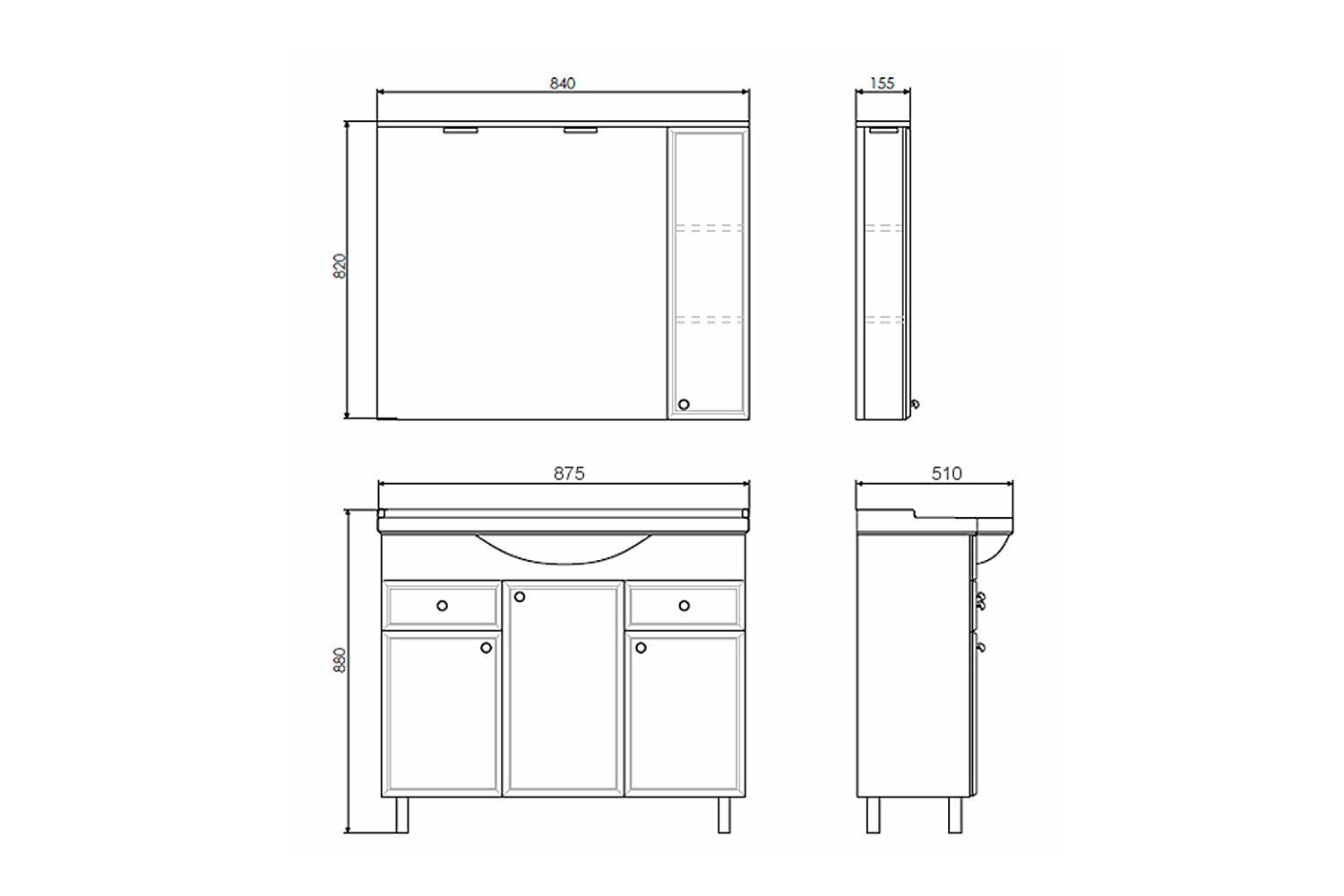 Приобрести сomforty зеркало-шкаф "сочи-85" белый глянец