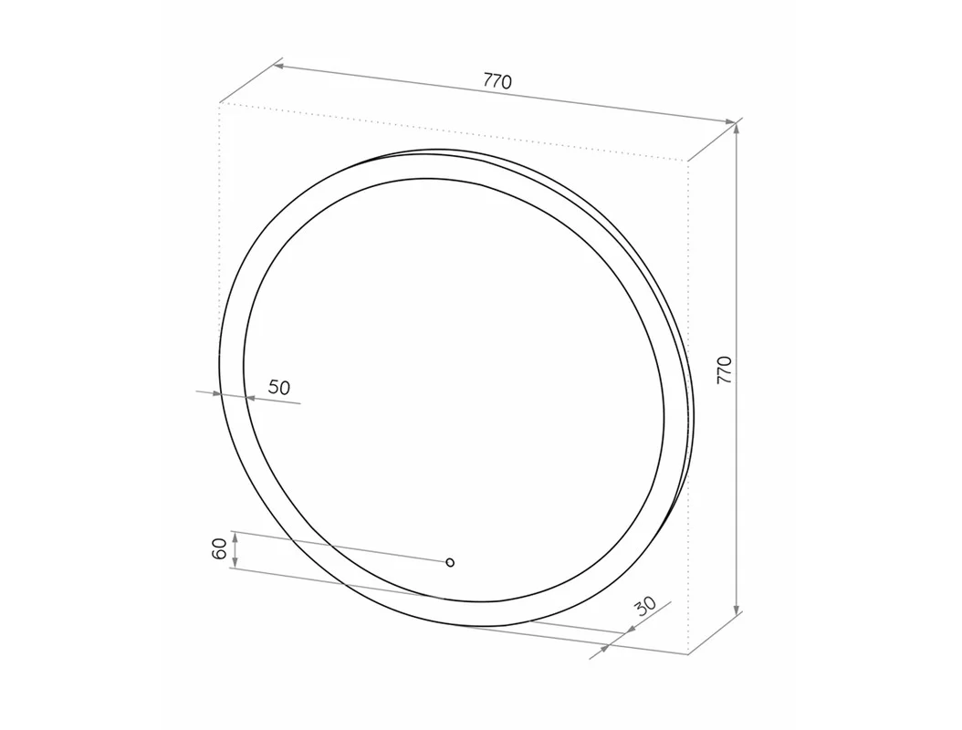 Приобрести continent зеркало с подсветкой rinaldi 77х77 см, белое