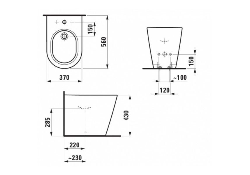 Приобрести биде подвесное laufen k by laufen 8.3233.1.000.302.1