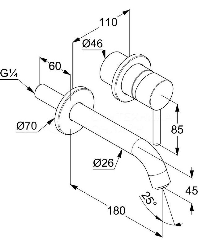 Приобрести kludi bozz однорычажный смеситель для раковины, внешняя монтажная часть, излив 170 мм, арт. 382440576
