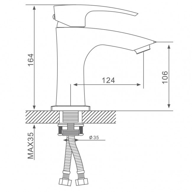 Приобрести gappo смеситель для раковины g1007-66, черный матовый 36310