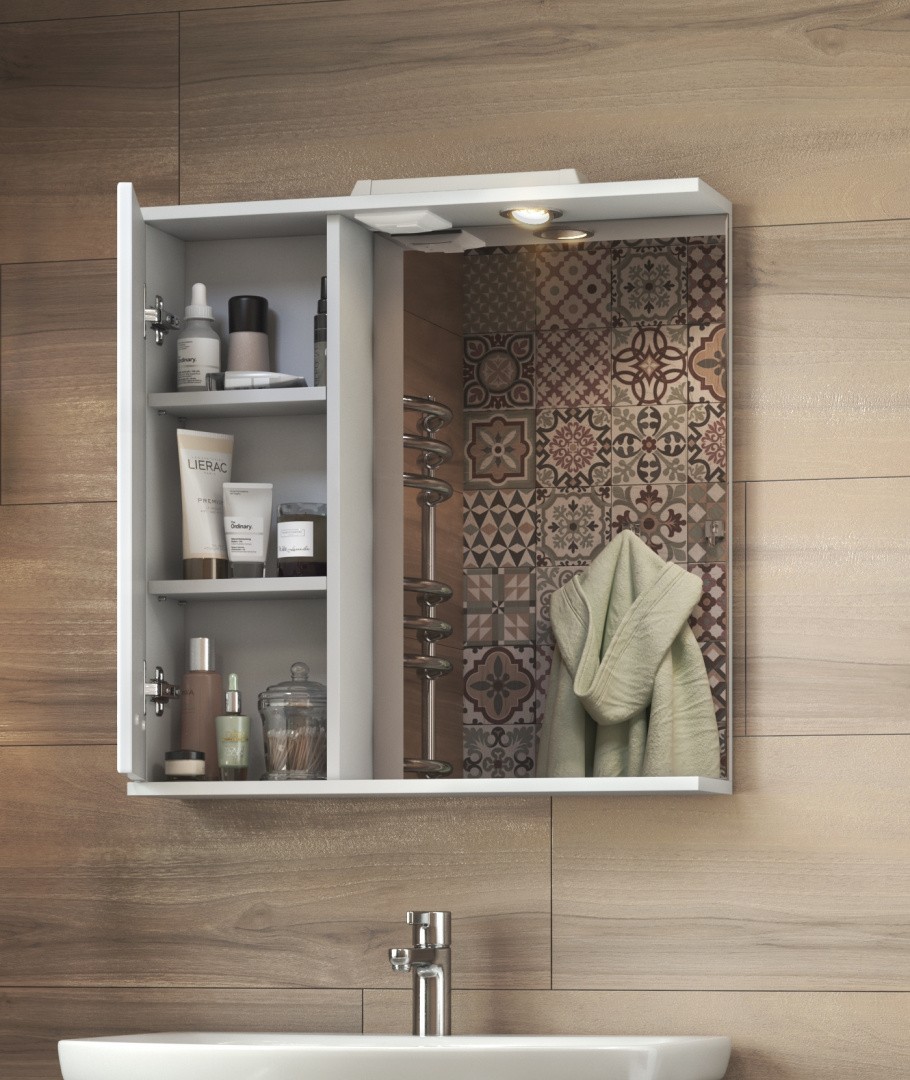 Приобрести vigo зеркало-шкаф diana 70 см, со спотом, левое, белое z.dia.70.l.el