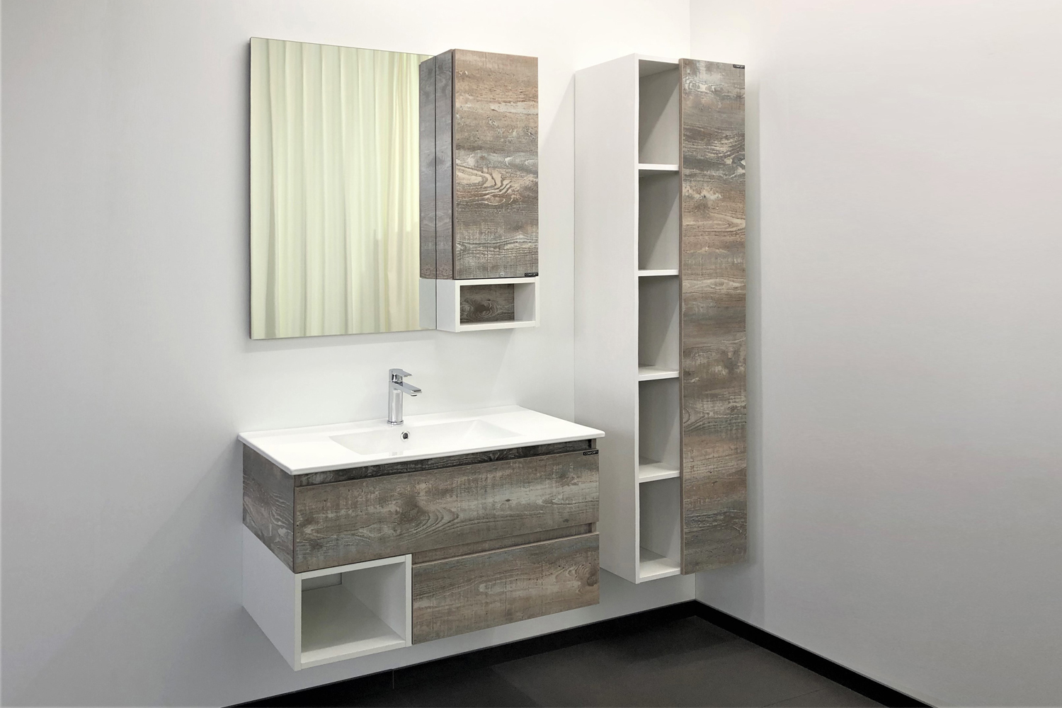 Приобрести сomforty зеркало-шкаф "турин-90" дуб бежевый