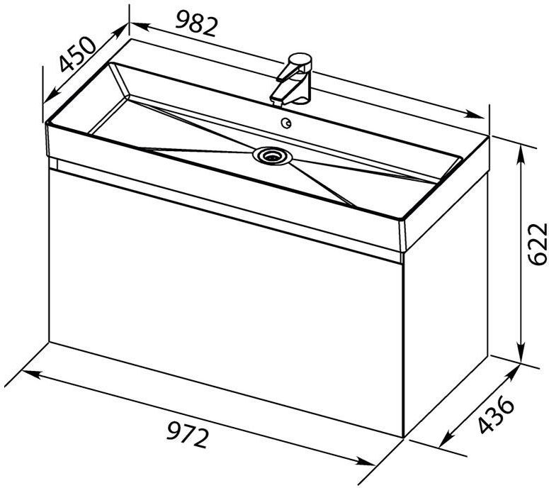 Приобрести aquanet тумба с раковиной нью-йорк 100 см, орех 00213937