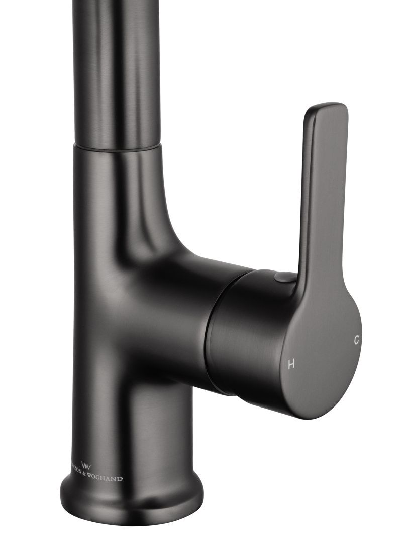 Приобрести смеситель для раковины с выдвижным изливом wonzon & woghand, темный графит (ww-fe01l212-bgg)