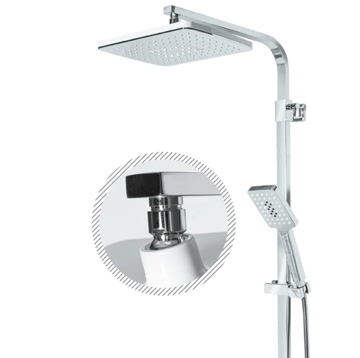 Приобрести grocenberg душевая система, белая\хром gb7007wc