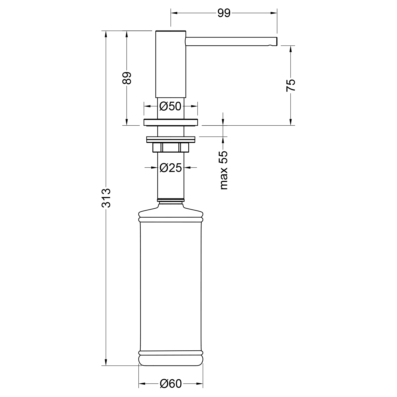 Приобрести дозатор встраиваемый timo saona 13139/03 черный