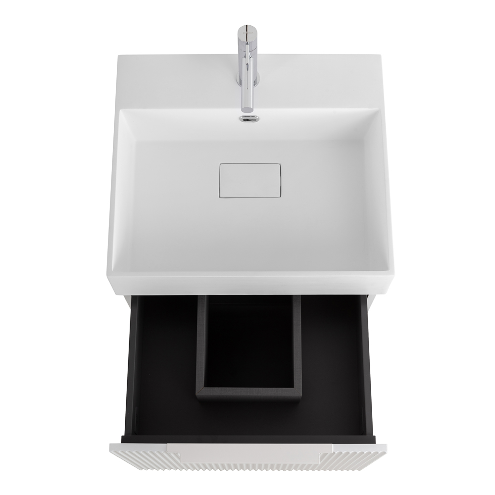 Приобрести cezares тумба подвесная с раковиной premium 50 см plisse bianco opaco, белая 55431