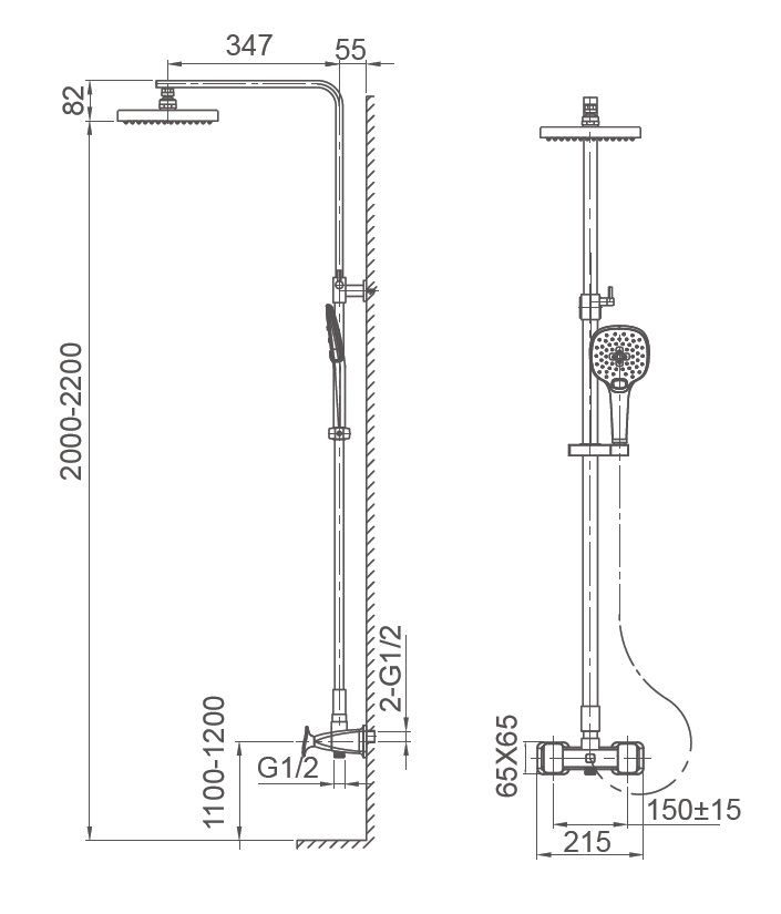 Приобрести душевая система wonzon & woghand shakespeare, темное золото (ww-654602-dg)