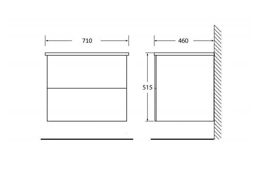 Приобрести тумба подвесная с раковиной belbagno etna-700-2c-so-rn-p 70 см, rovere nature