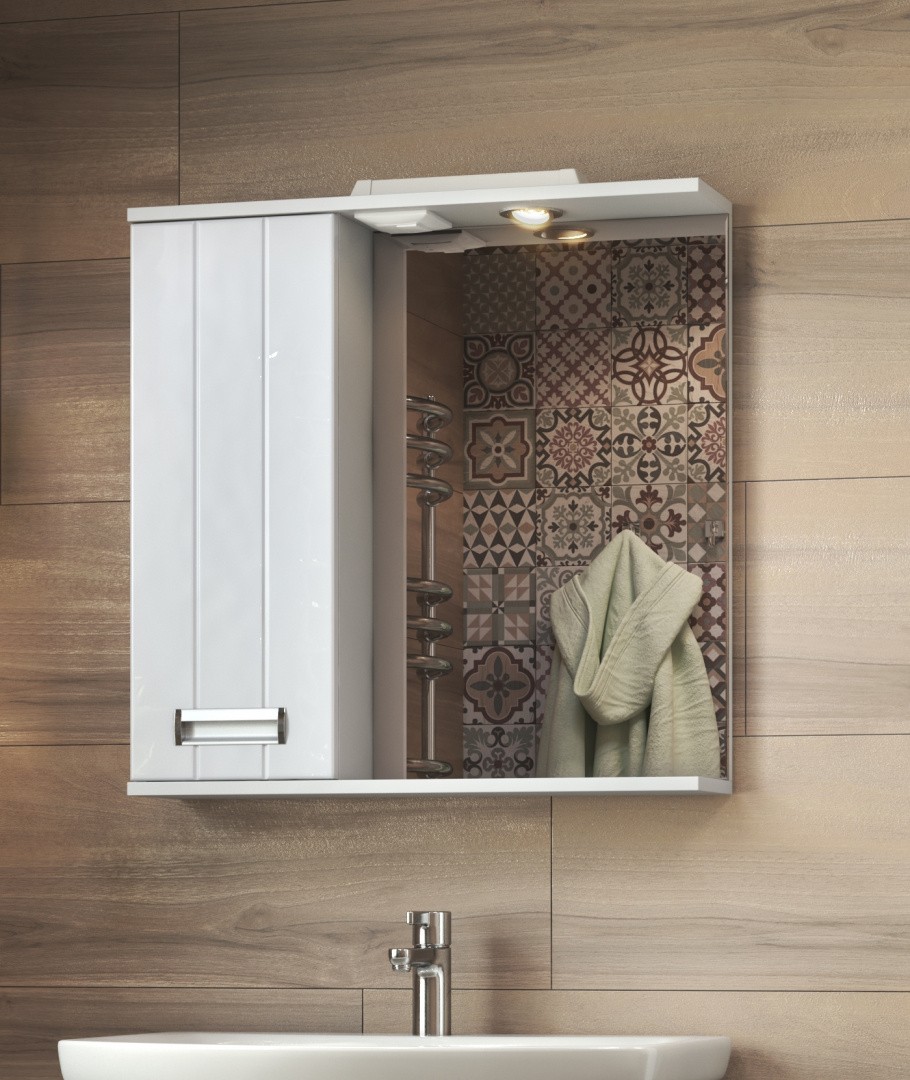 Приобрести vigo зеркало-шкаф diana 70 см, со спотом, левое, белое z.dia.70.l.el