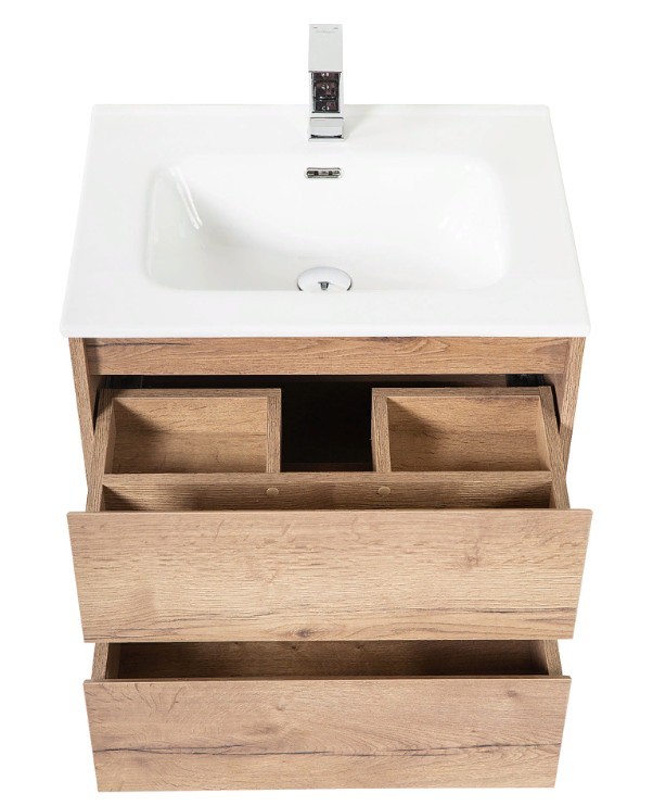 Приобрести тумба подвесная с раковиной belbagno kraft-700-2c-so-rt 70 см, rovere tabacco