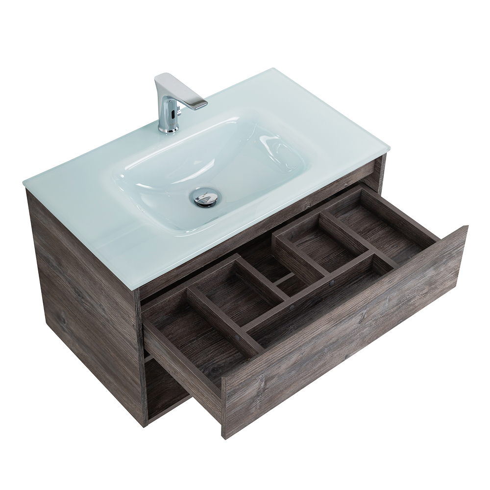 Приобрести belbagno тумба c раковиной kraft 80 см, с одним ящиком и полкой, подвесная pino pasadena, стеклянная раковина