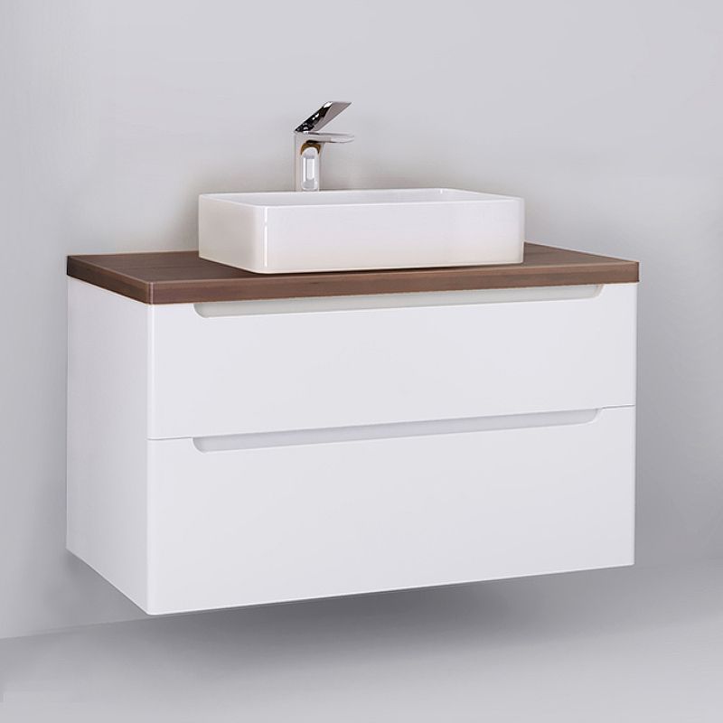 Приобрести jorno тумба подвесная wood 100 см со столешницей темное дерево, белая