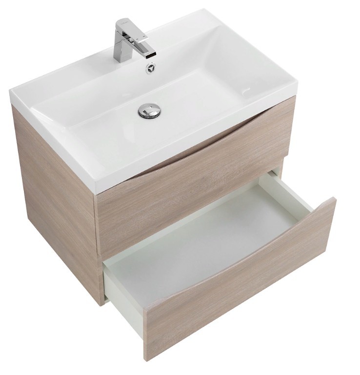 Приобрести тумба подвесная с раковиной belbagno marino-700-2c-so-rg-p 70 см, rovere grigio