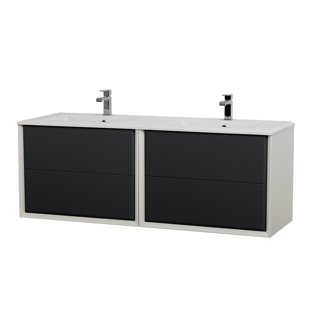 Приобрести cezares тумба подвесная с раковиной на две чаши bellagio 140 см grafite, графит 54715