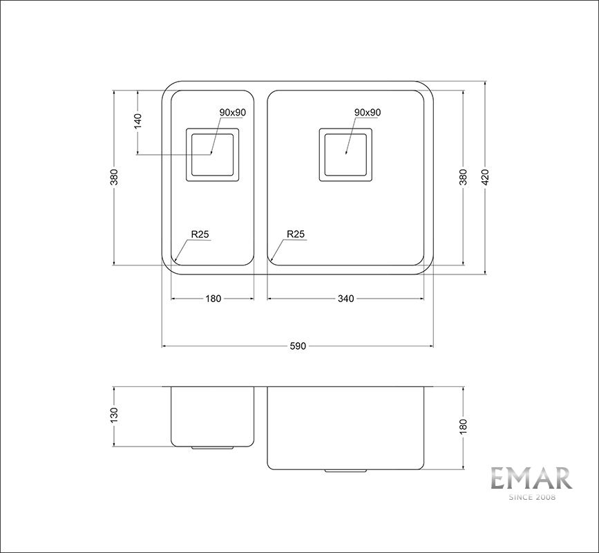 Приобрести oulin кухонная мойка 59х42 см, правостороняя, сатин oulin ol-0369r