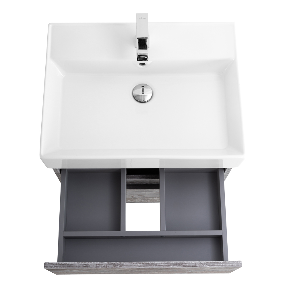 Приобрести cezares тумба подвесная с раковиной molveno 46 60 см legno grigio, серая molveno 46-60-2c-so-lg