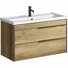 Тумба подвесная с раковиной Aqwella Fargo 100 см, Дуб балтийский FRG0110DB