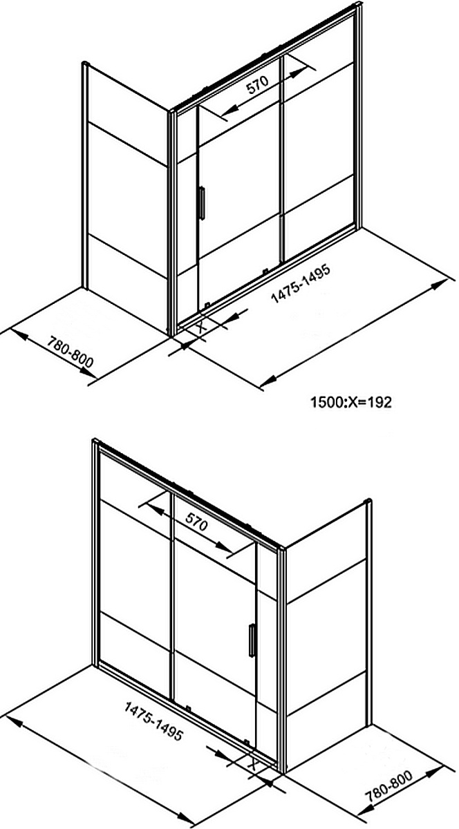 Приобрести aquanet боковая стенка practic 80x150 см, прозрачное стекло ae10-f-80h150u-cp