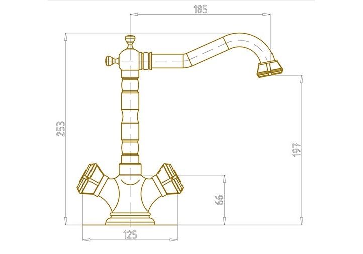 Приобрести смеситель для кухни bronze de luxe royal 10105/1, бронза