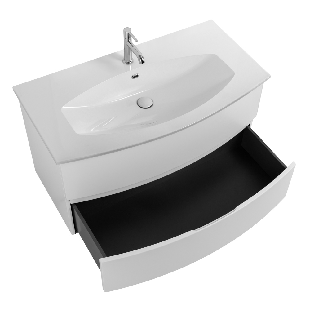 Приобрести cezares тумба подвесная с раковиной elettra 100 см bianco opaco, литьевой мрамор, белый 55525