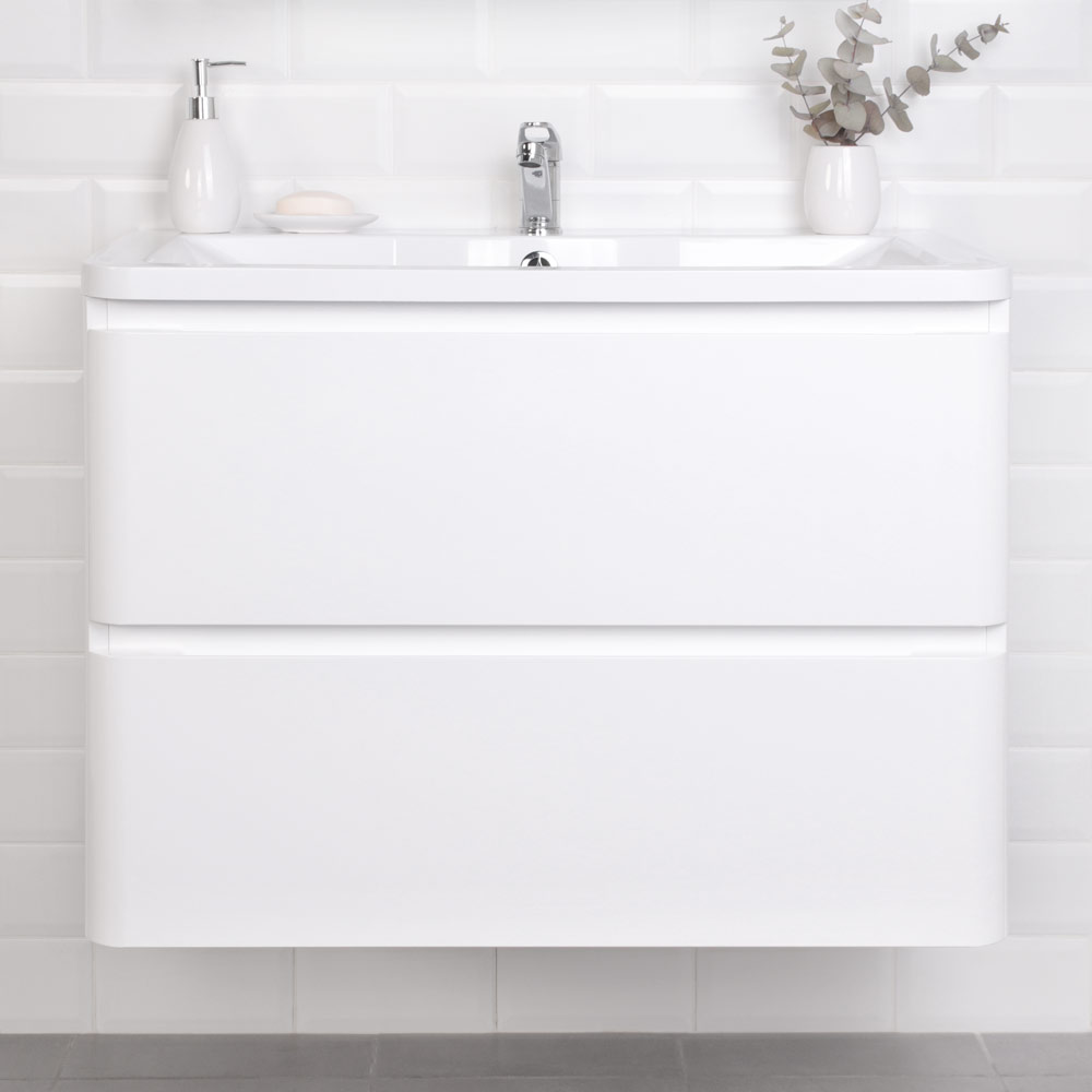 Приобрести тумба подвесная итана roberto 80 с раковиной adel 80, белый глянец