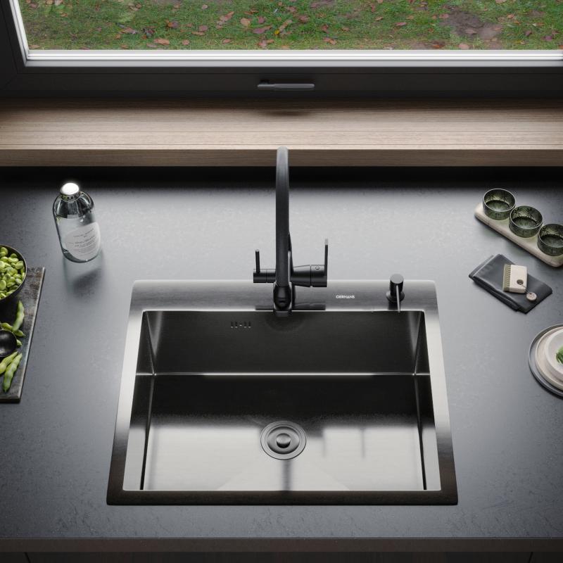 Приобрести gerhans кухонная мойка 60х50 см, графит