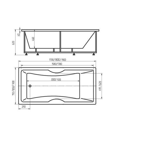 Приобрести акриловая ванна aquatek феникс 180х85 см