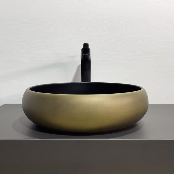 Приобрести comforty раковина 78651 41х41 см, бронзовая-черная матовая