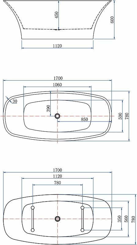Приобрести aquanet акриловая ванна family smart 170x78 см, черная, глянцевая 88778 gloss finish