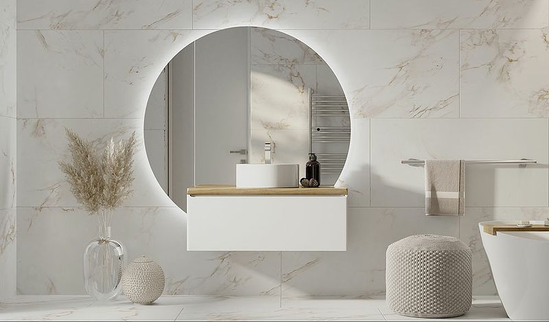 Приобрести jorno зеркало solis 34 см, с подсветкой, датчик движения, белое