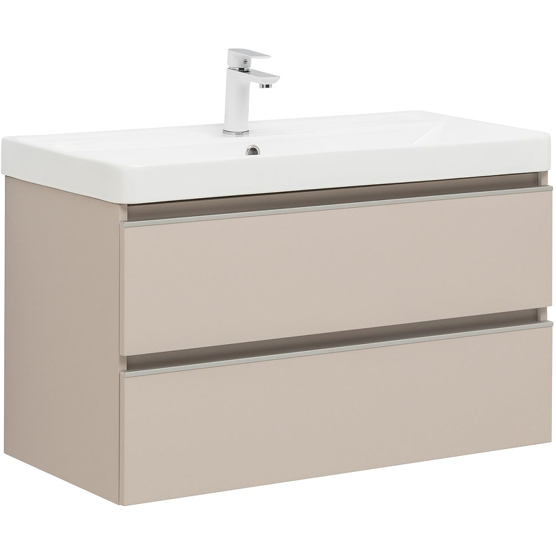 Приобрести aquanet тумба с раковиной вега 90 см, бежевый